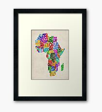 Typography Map of Africa Framed Print