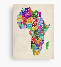 Typography Map of Africa Canvas Print