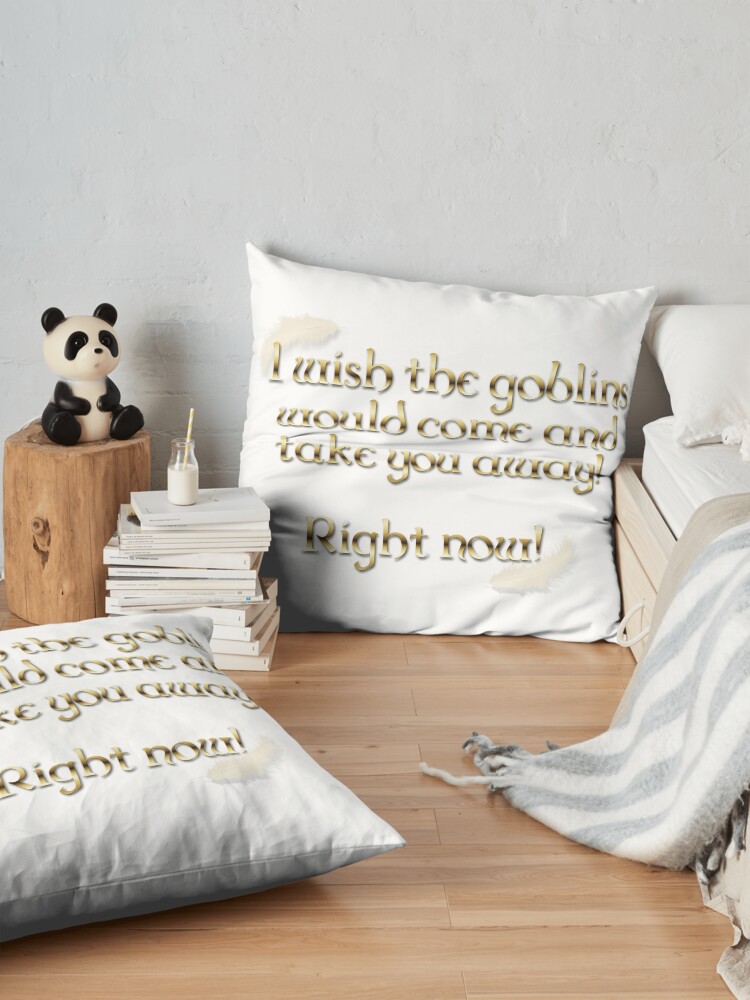 Alternate view of Goblins Take You Away (White) Floor Pillow
