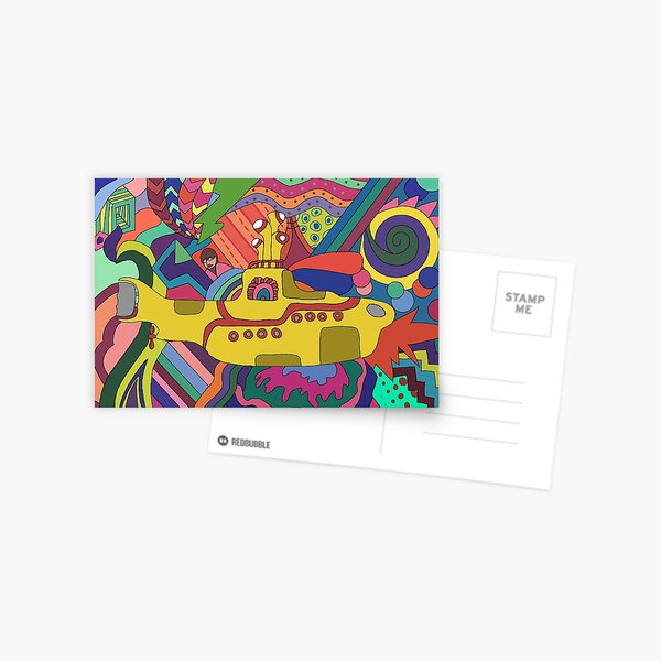 Trippy Submarine Postcard