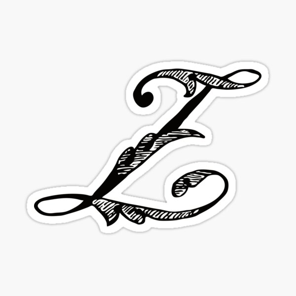"Vintage Stylish Black and White Monogram Letter Z" Sticker for Sale by VintageTM Redbubble