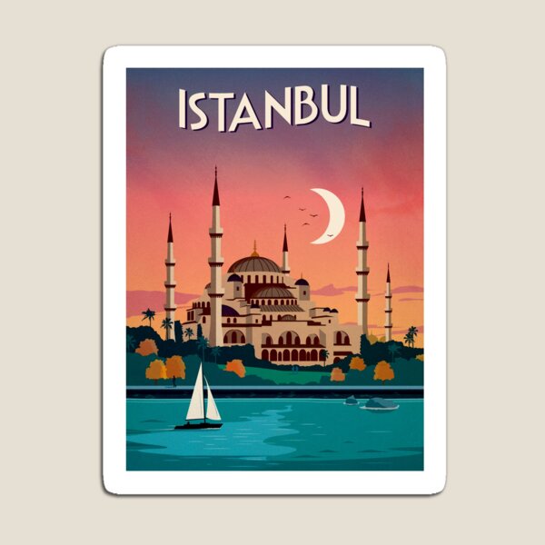 ISTANBUL : Vintage Travel and Tourism Advertising Print Magnet