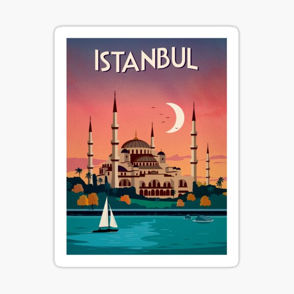 ISTANBUL : Vintage Travel and Tourism Advertising Print Sticker