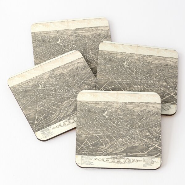 Item preview, Vintage Akron OH Map (1882) designed and sold by BravuraMedia.