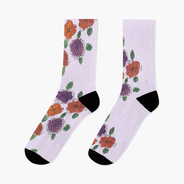 Item preview, Orange, Purple, and Red Watercolor Flowers designed and sold by erinjolene.