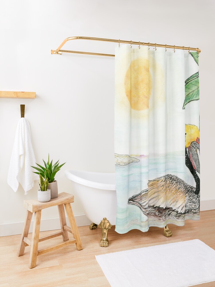 Alternate view of Louisiana State Bird and Flower Shower Curtain