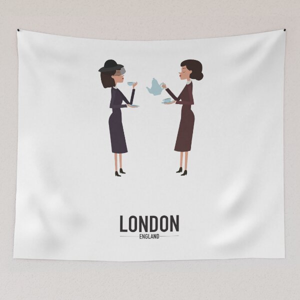 Item preview, Tea Ladies London Illustration Poster designed and sold by Fernando G..