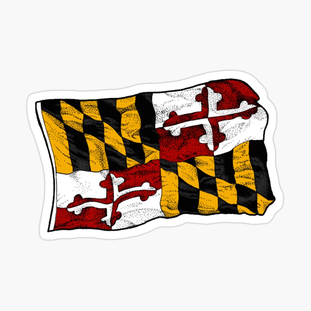 Elizabeth Weglein Art Maryland Flag Long Sleeve T-Shirt