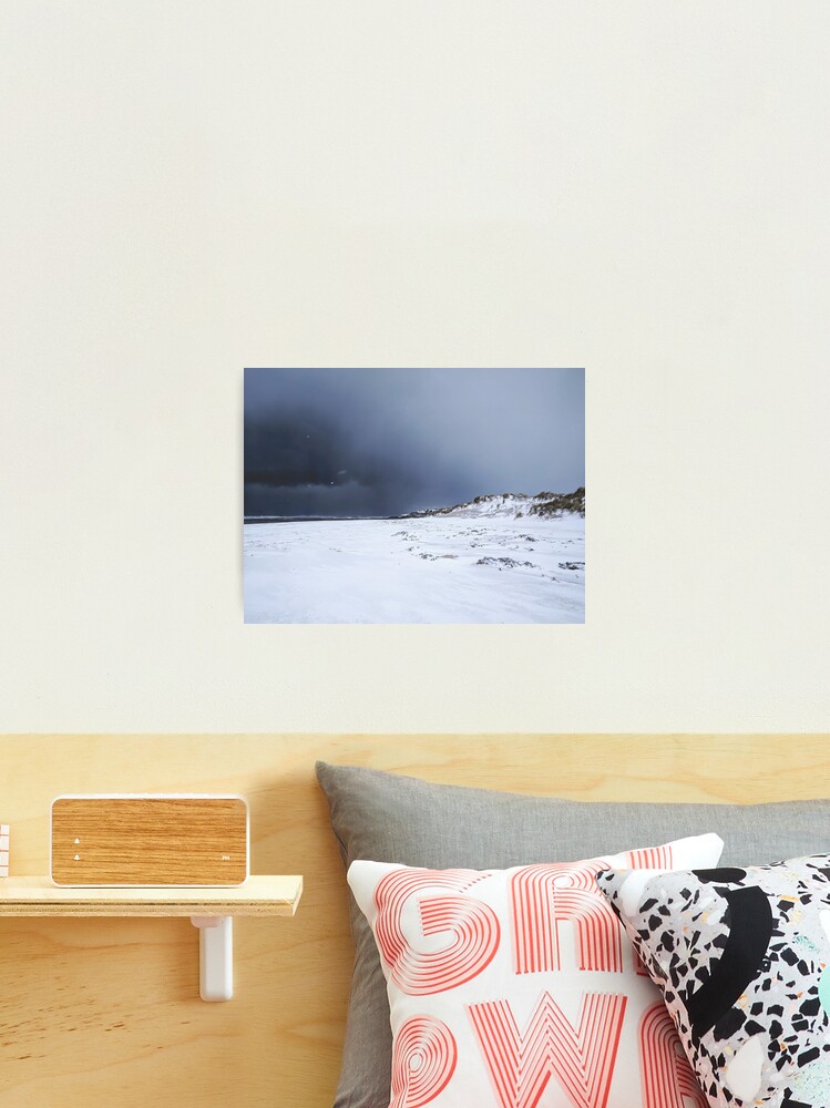 Thumbnail 2 of 3, Photographic Print, Snow on the sand dunes designed and sold by Evcha.