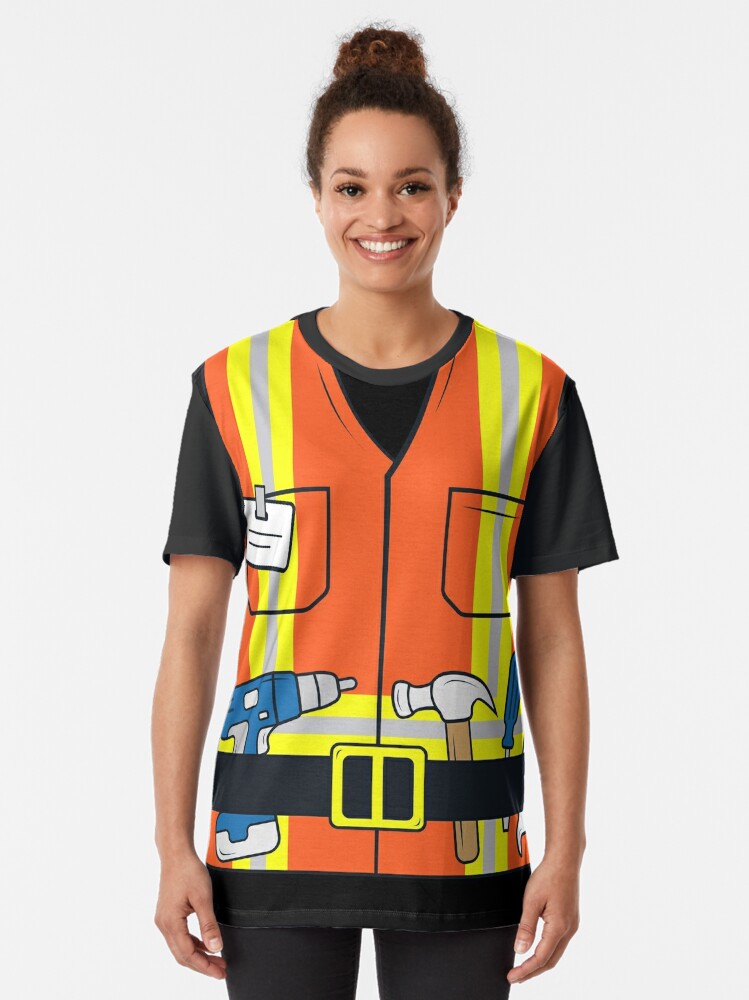 Grafik T-Shirt for Sale mit Orange Sicherheitsweste Bauarbeiter Weste  Kinder Kostüm Arbeiter von samshirts