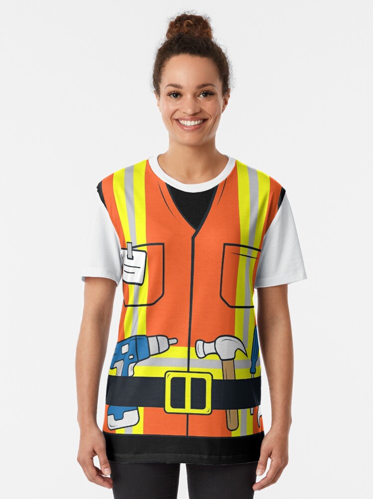 Grafik T-Shirt for Sale mit Orange Sicherheitsweste Bauarbeiter Weste  Kinder Kostüm Arbeiter von samshirts