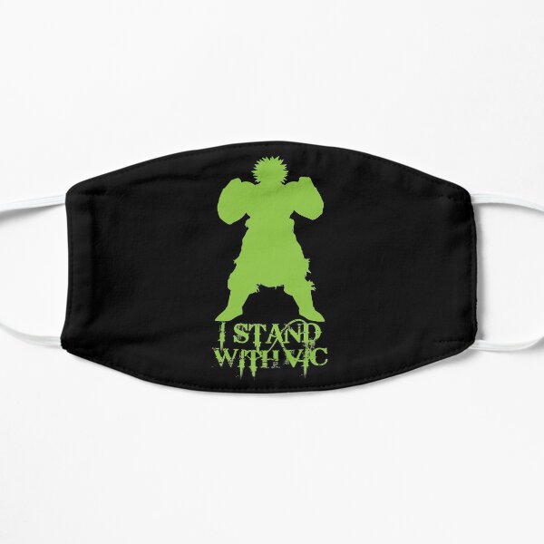 I Stand With Vic version 4 - Broly Silhouette #istandwithvic #vickicksback Flat Mask