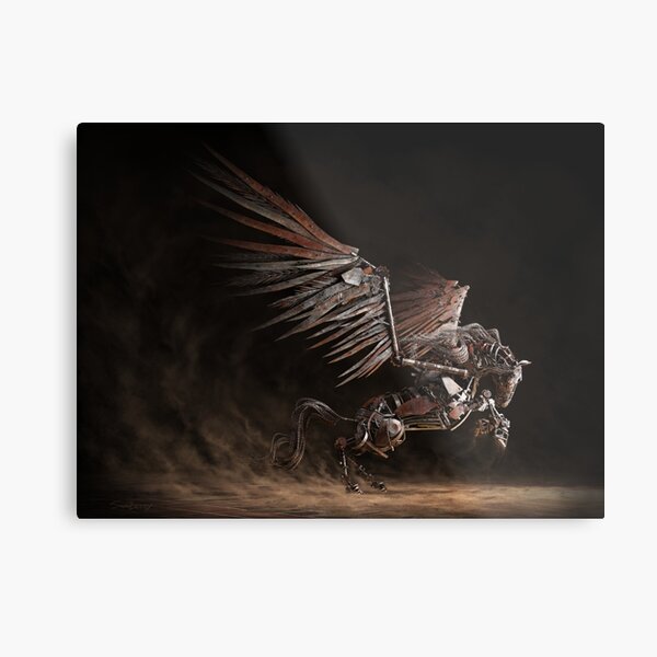 Steampunk Mechanical Horse Print Metal Print