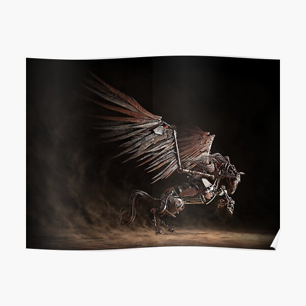 Steampunk Mechanical Horse Print Poster
