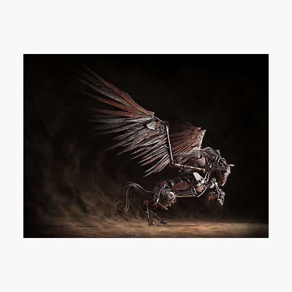 Steampunk Mechanical Horse Print Photographic Print