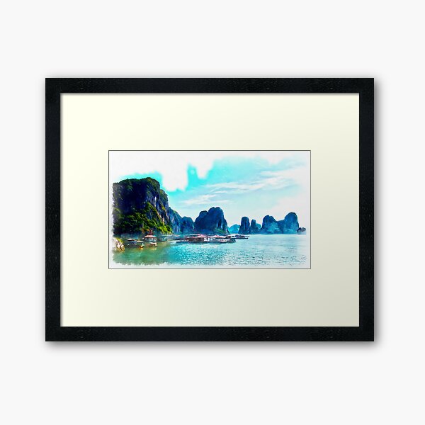 Floating Village Framed Art Print