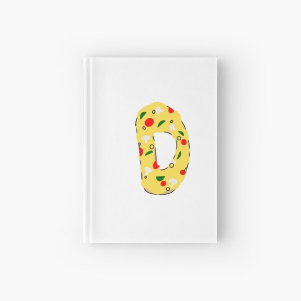 "D" Pizza Lettering Hardcover Journal