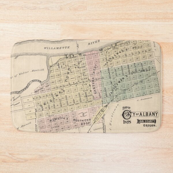Item preview, Vintage Albany Oregon Map (1878) designed and sold by BravuraMedia.
