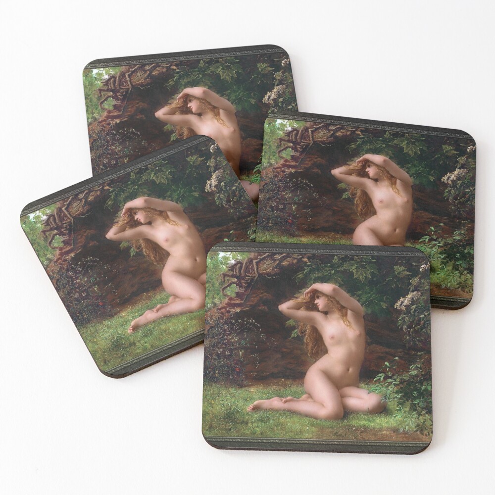 The First Awakening of Eve by Valentine Cameron Prinsep Old Masters Reproduction Coaster Set