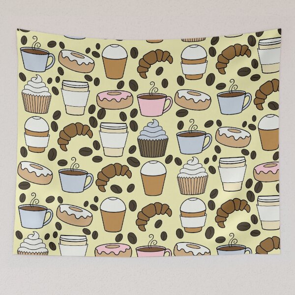 Item preview, Coffee Shop Pattern designed and sold by GreySkiesArt.
