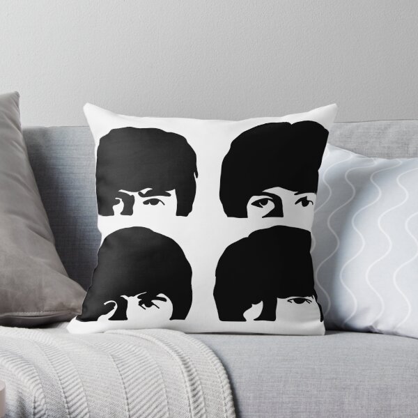 hard day silhouette sgt pepper black Throw Pillow