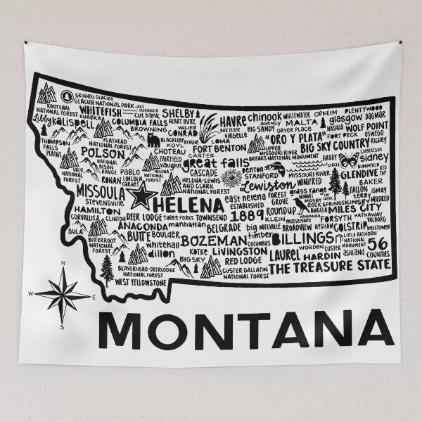 Item preview, Montana Map designed and sold by fiberandgloss.
