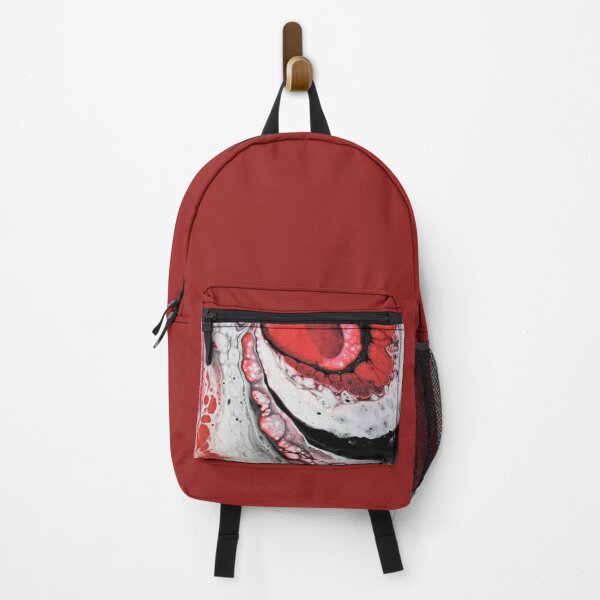 Item preview, Poured painting - red, white and black designed and sold by themuseinspired.