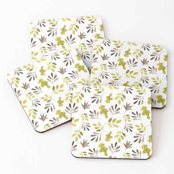 Item preview, Watercolor Leaves in Green and Brown designed and sold by anabellstar design co.