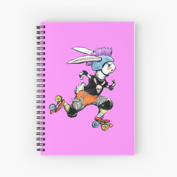 Derby Bunny, Roller Derby Rabbit Design Spiral Notebook