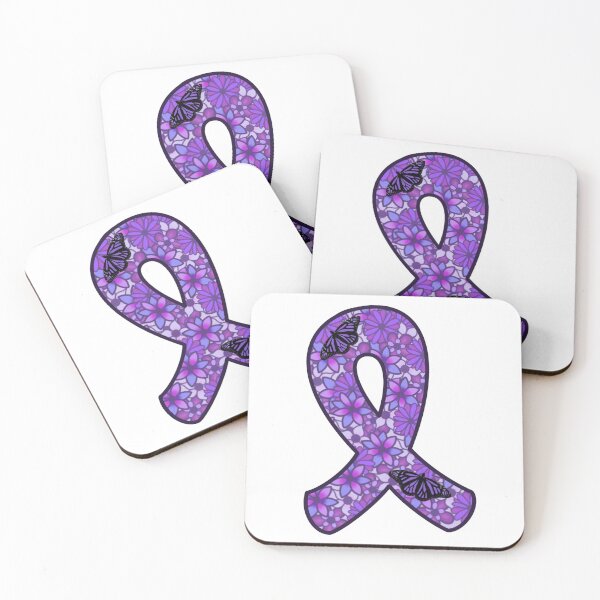 Item preview, IBD Awareness floral Purple Ribbon  designed and sold by Stingrae22.