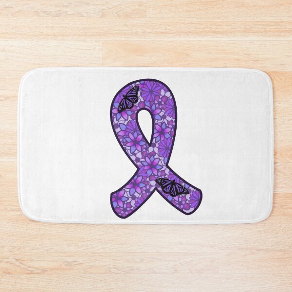 Item preview, IBD Awareness floral Purple Ribbon  designed and sold by Stingrae22.