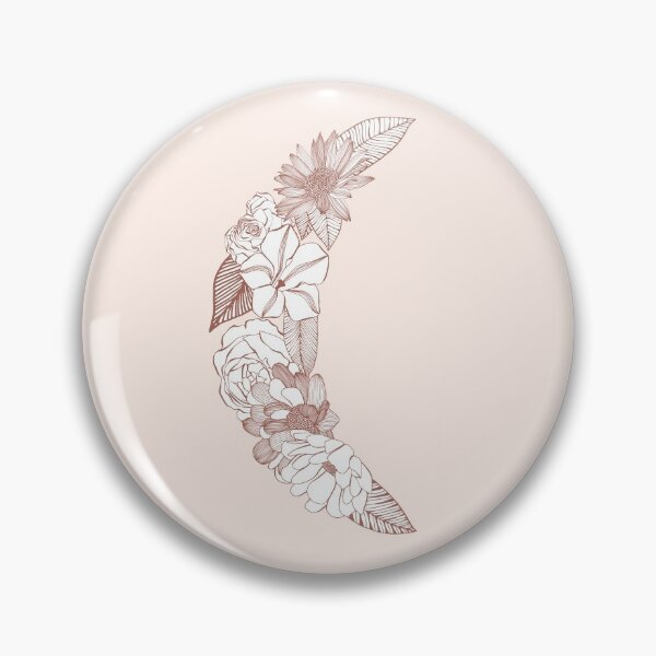 Item preview, Floral celestial moon art designed and sold by TanyaMakesART.
