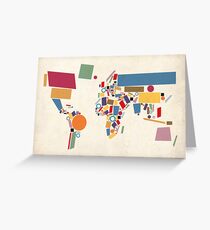 World Map Abstract Greeting Card