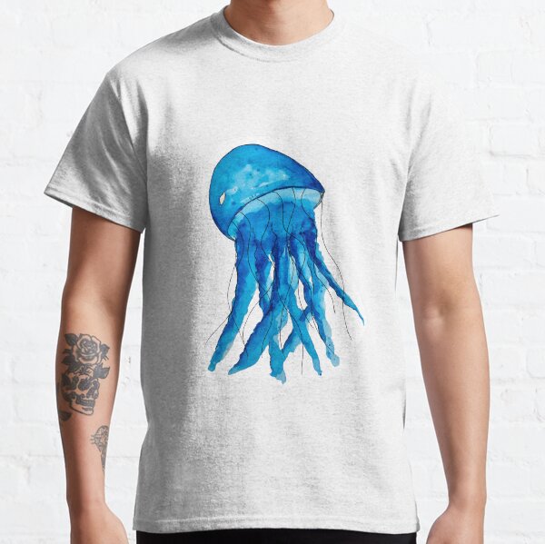 Blue Watercolor Jellyfish Classic T-Shirt