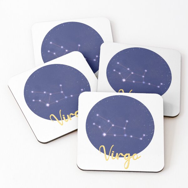 Item preview, virgo star sign constellation design with yellow font saying virgo underneath designed and sold by Jenny Romeril.