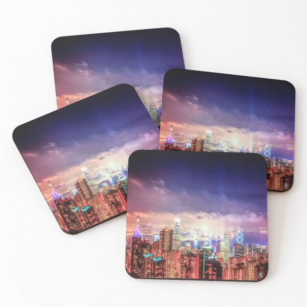 Artikelvorschau, Hongkong und Kowloon bei Nacht entworfen und verkauft von Paul Thompson Photography.