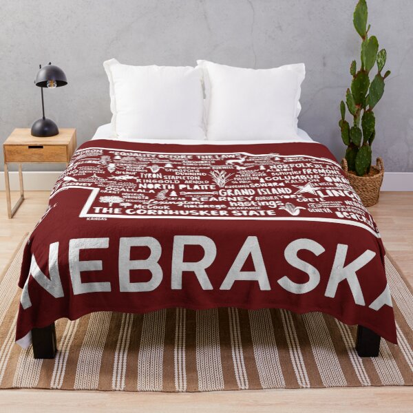 Item preview, Nebraska Map designed and sold by fiberandgloss.