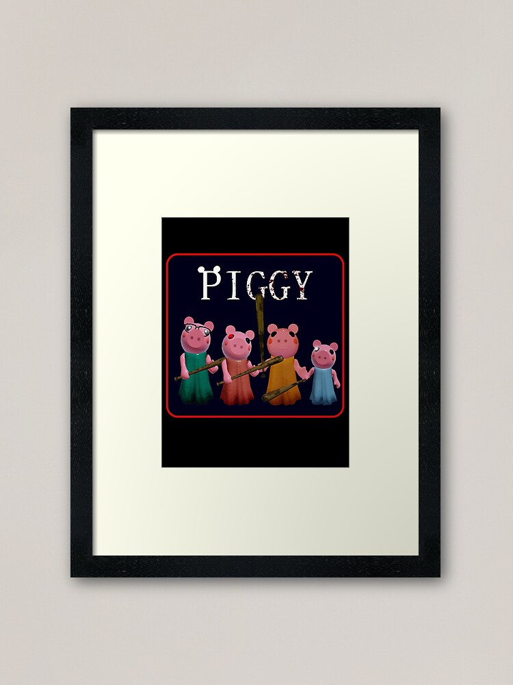 Roblox Game Piggy Family Portrait Framed Art Print By Inspired By Redbubble - roblox horror games dantdm