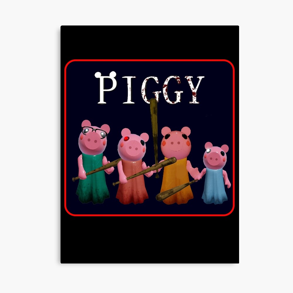 Roblox Game Piggy Family Portrait Photographic Print By Inspired By Redbubble - dantdm roblox horror game
