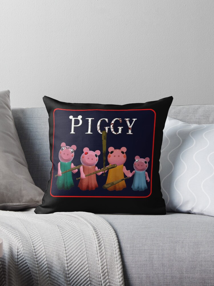 Roblox Game Piggy Family Portrait Throw Pillow By Inspired By Redbubble - kindly keyin roblox piggy