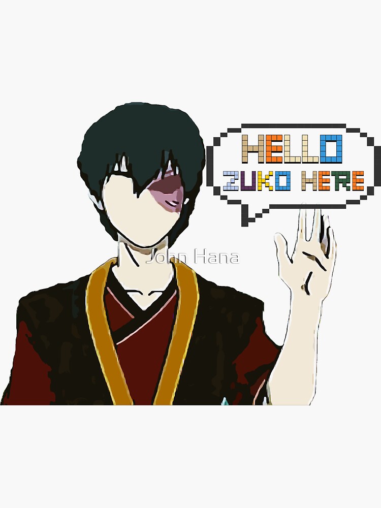 Zuko Here Retro Hello Sticker For Sale By Sirius 12456 Redbubble