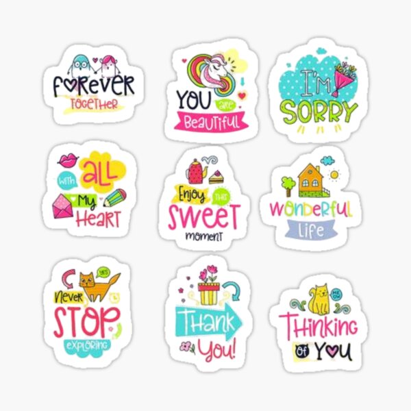 "Cute Quotes collection on a sticker pack " Sticker by bubblediva