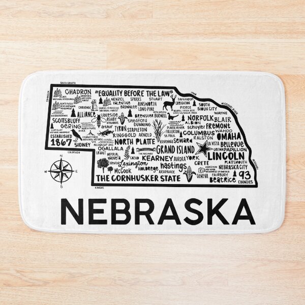 Item preview, Nebraska Map designed and sold by fiberandgloss.