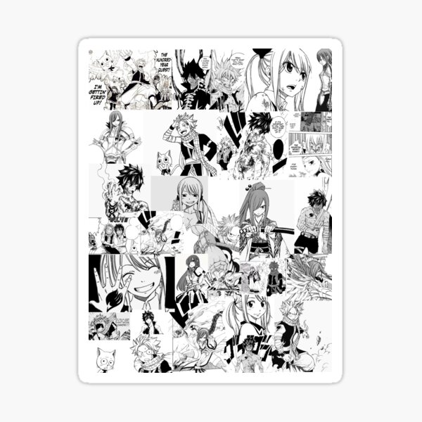 Collage de manga Fairy Tail Pegatina