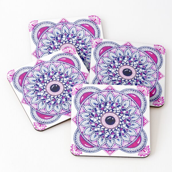 Item preview, A beautiful mandala design in majenta and blue designed and sold by SoniKapoor.