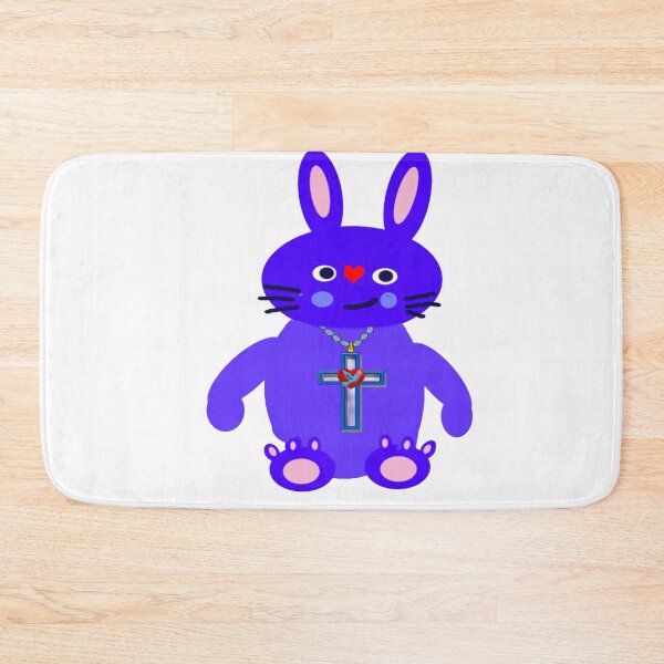 Item preview, BLUE BUNNY With HEART DOVE CHRISTIAN CROSS designed and sold by Timothy Forder.