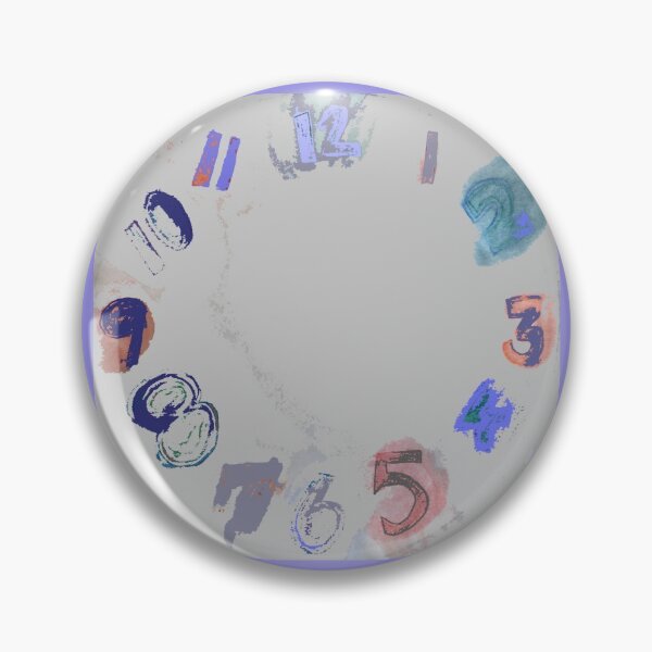 Item preview, Clock with Numbers, light gray watercolor with blue, teal green, terracotta, purple designed and sold by djrunnels.