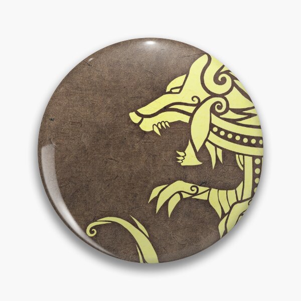 Item preview, Wolf illustration - Celtic viking - Gold brown leather design  designed and sold by zachholmbergart.