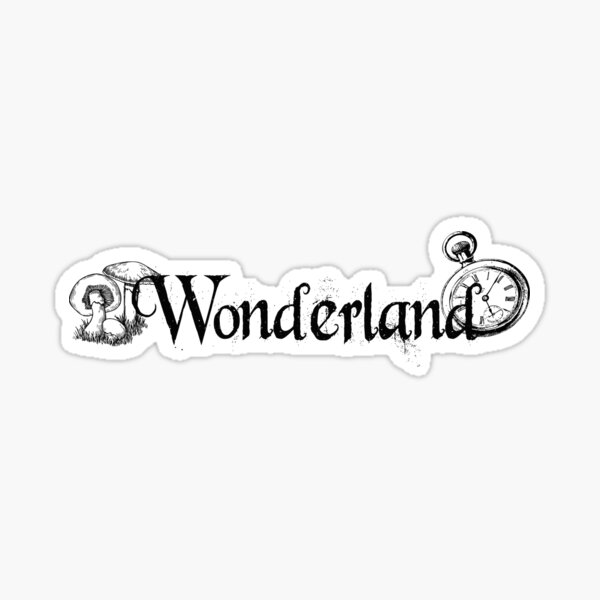 Wonderland - Black Sticker