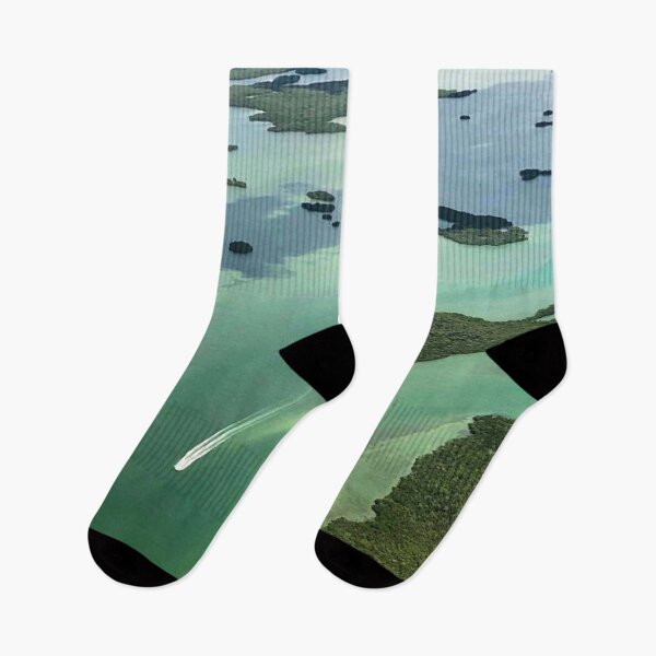 Item preview, Green Intercoastal Waterway / Florida / Boat / Cruiser / Sea Glass Colors / designed and sold by artenvironments.